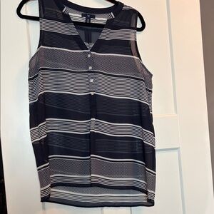 GAP Navy and White Striped Sleeveless Blouse